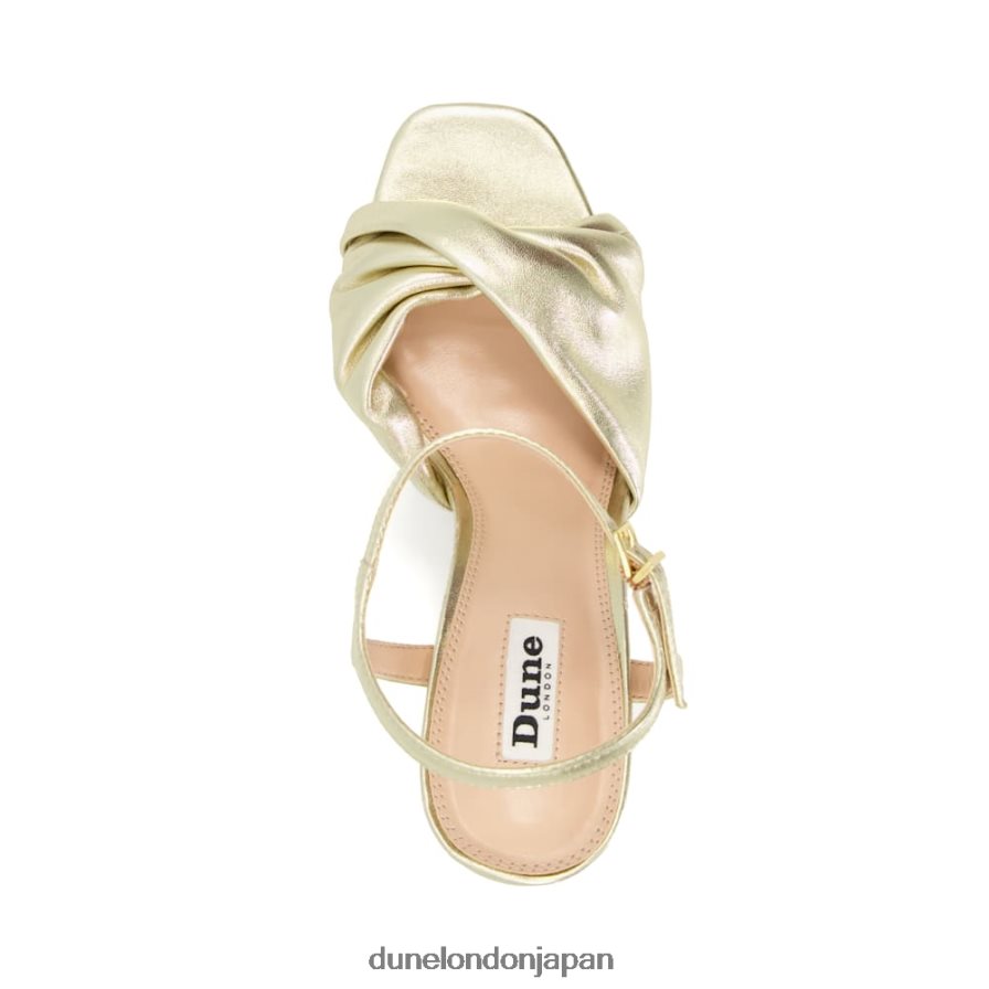 マリニ フォールドストラップ プラットフォームサンダル シャンパン 女性 Dune London 4JB82R631