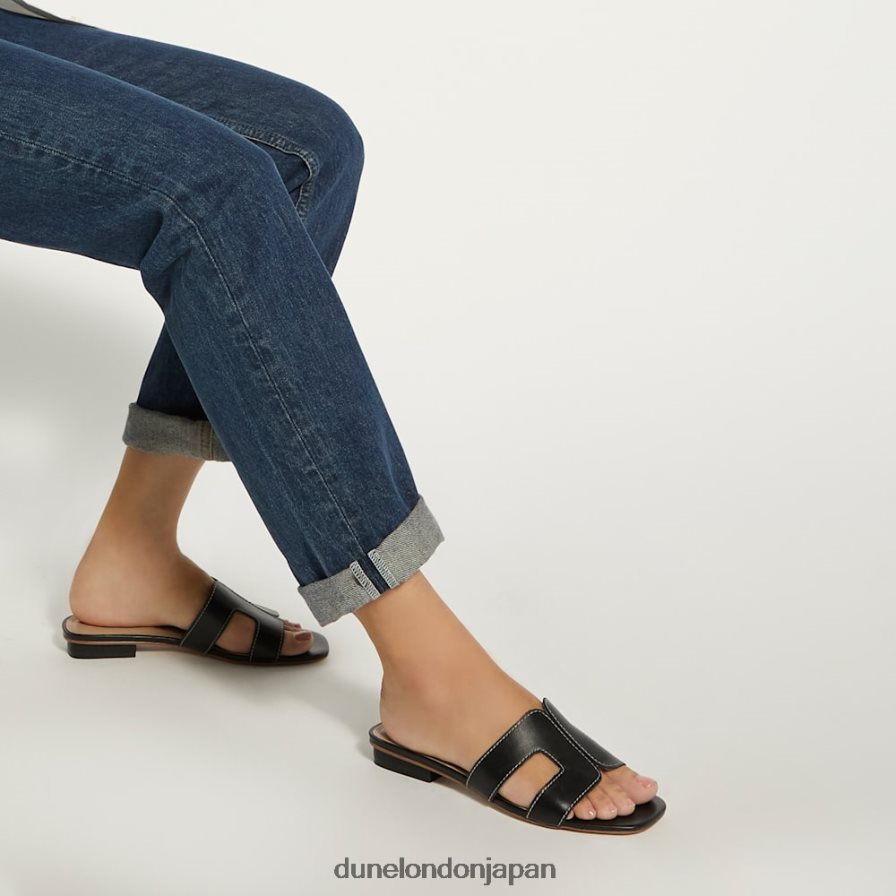 ルーペ スマートスライダーサンダル 黒 女性 Dune London 4JB82R632