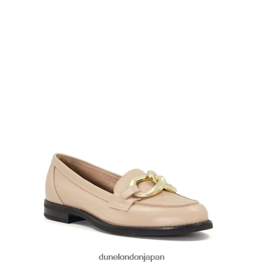 女神 ラージチェーン スナッフル レザー ローファー キャメル 女性 Dune London 4JB82R633