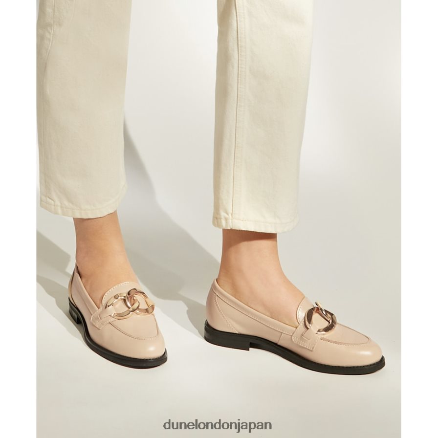女神 ラージチェーン スナッフル レザー ローファー キャメル 女性 Dune London 4JB82R633
