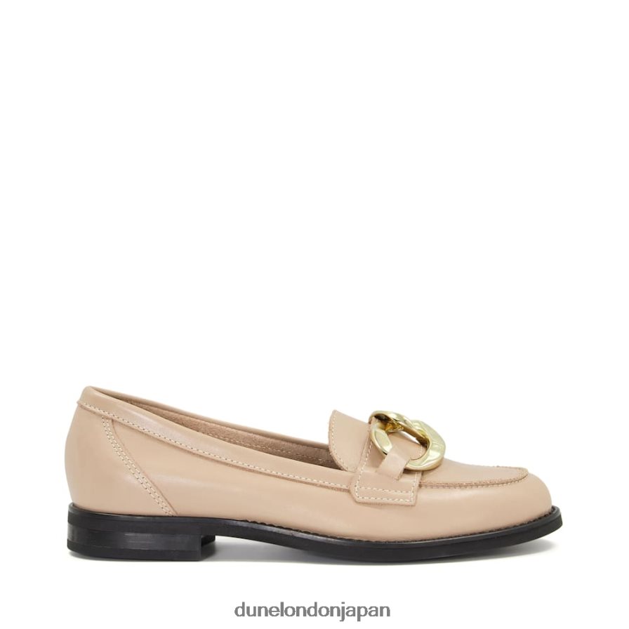女神 ラージチェーン スナッフル レザー ローファー キャメル 女性 Dune London 4JB82R633