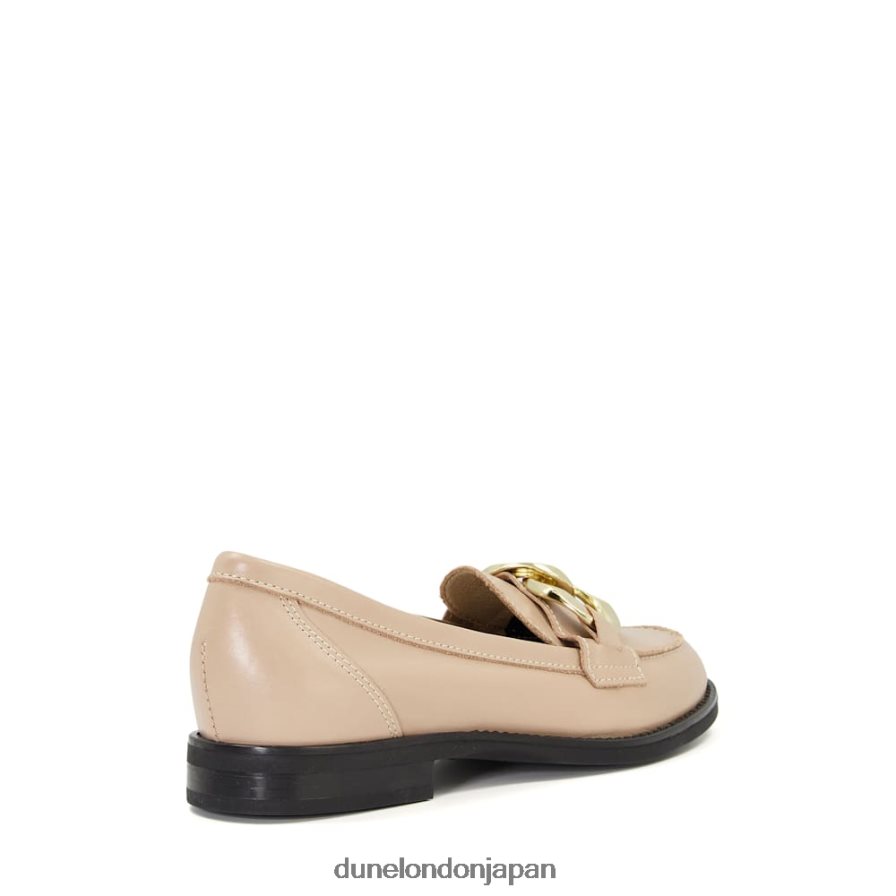 女神 ラージチェーン スナッフル レザー ローファー キャメル 女性 Dune London 4JB82R633