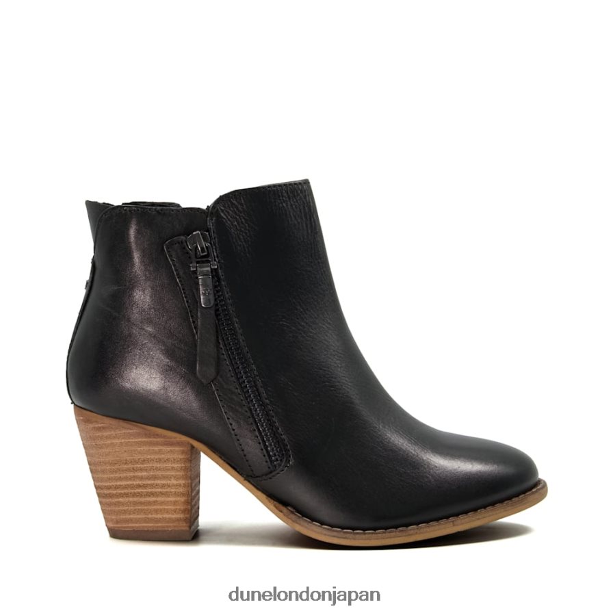 ペイス ワイドフィットヒールアンクルブーツ 黒 女性 Dune London 4JB82R634