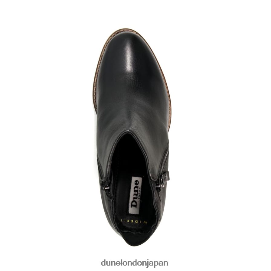 ペイス ワイドフィットヒールアンクルブーツ 黒 女性 Dune London 4JB82R634