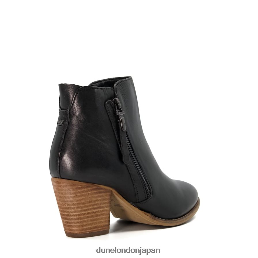 ペイス ワイドフィットヒールアンクルブーツ 黒 女性 Dune London 4JB82R634