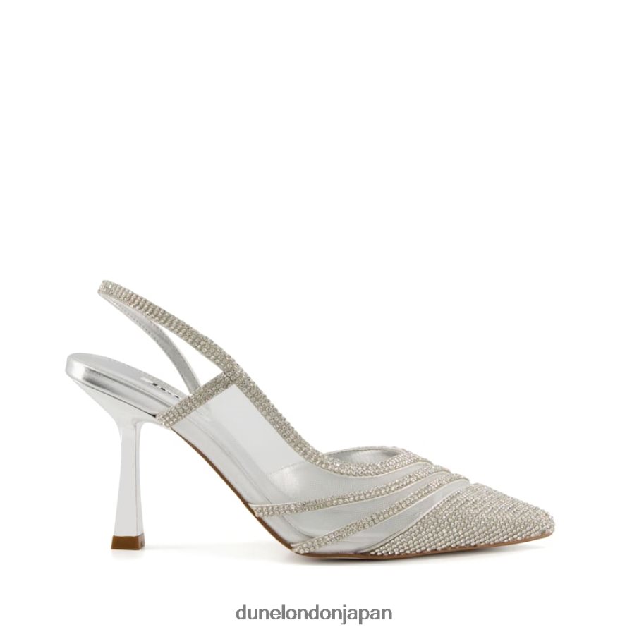 チャンパー 装飾コートヒール 銀 女性 Dune London 4JB82R640