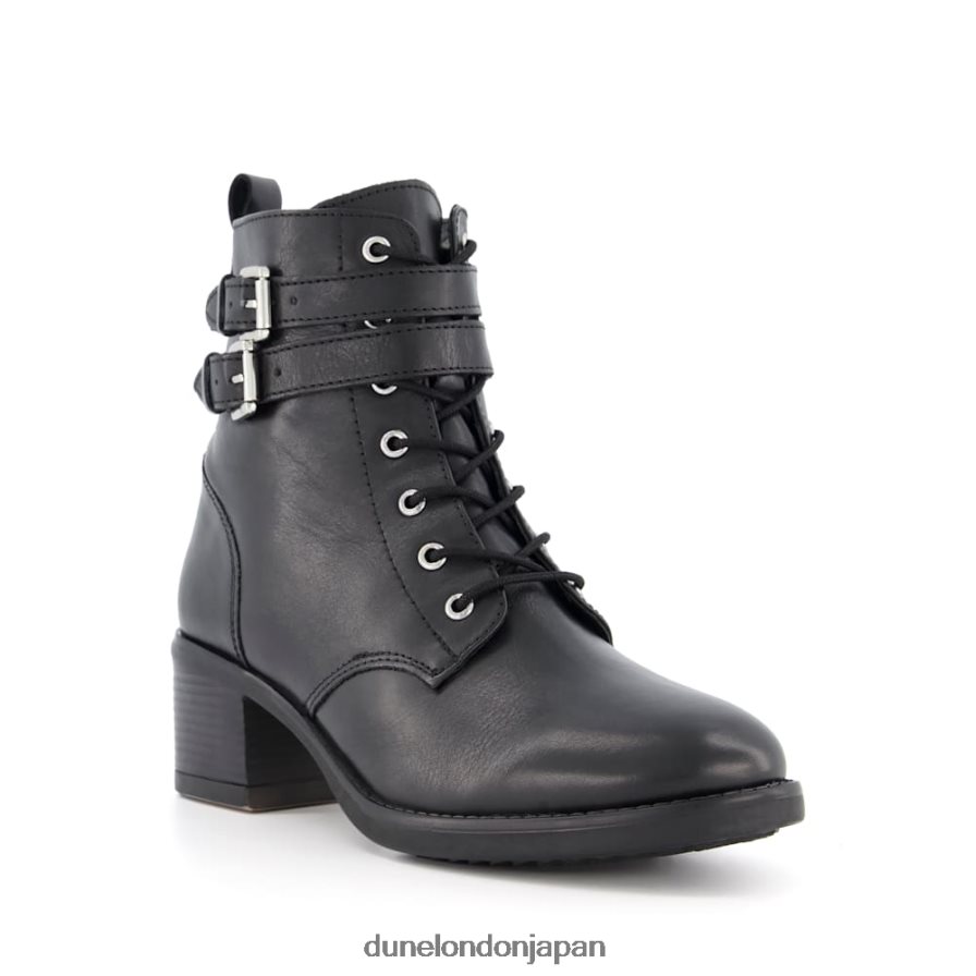 パクサン ワイドフィットバックルディテールアンクルブーツ 黒 女性 Dune London 4JB82R642
