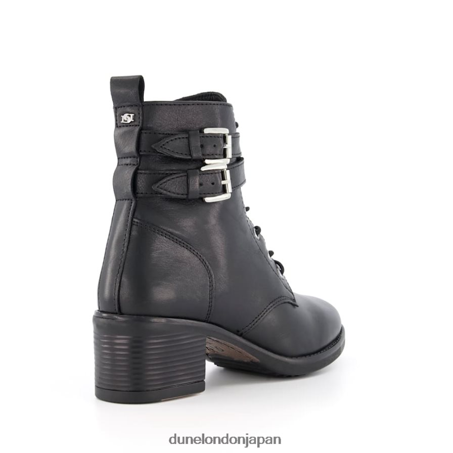 パクサン ワイドフィットバックルディテールアンクルブーツ 黒 女性 Dune London 4JB82R642