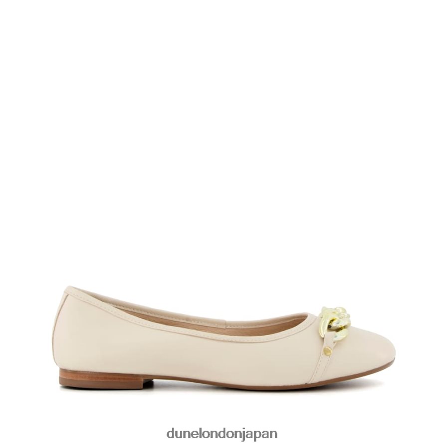 ハッセル チェーンバレリーナシューズ 生成り 女性 Dune London 4JB82R643