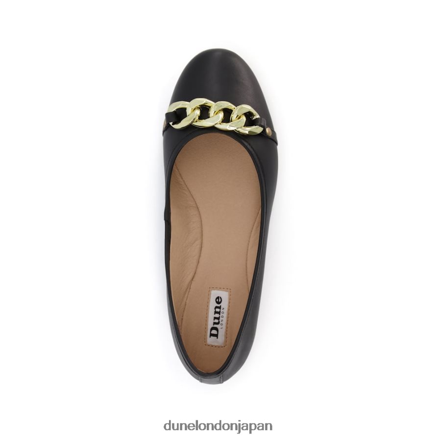 ハッセル チェーンバレリーナシューズ 黒 女性 Dune London 4JB82R644
