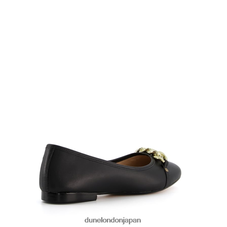ハッセル チェーンバレリーナシューズ 黒 女性 Dune London 4JB82R644