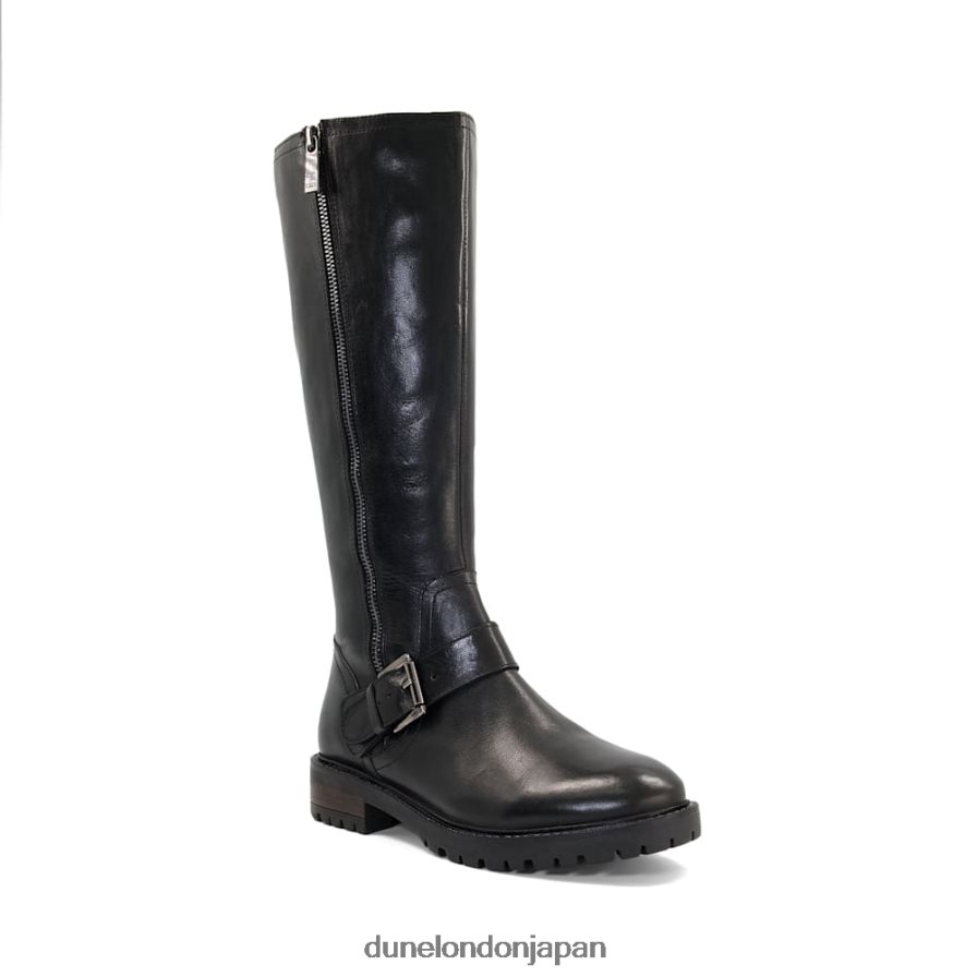 トラファルガー バックルストラップニーハイブーツ 黒 女性 Dune London 4JB82R648