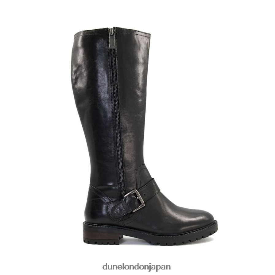 トラファルガー バックルストラップニーハイブーツ 黒 女性 Dune London 4JB82R648