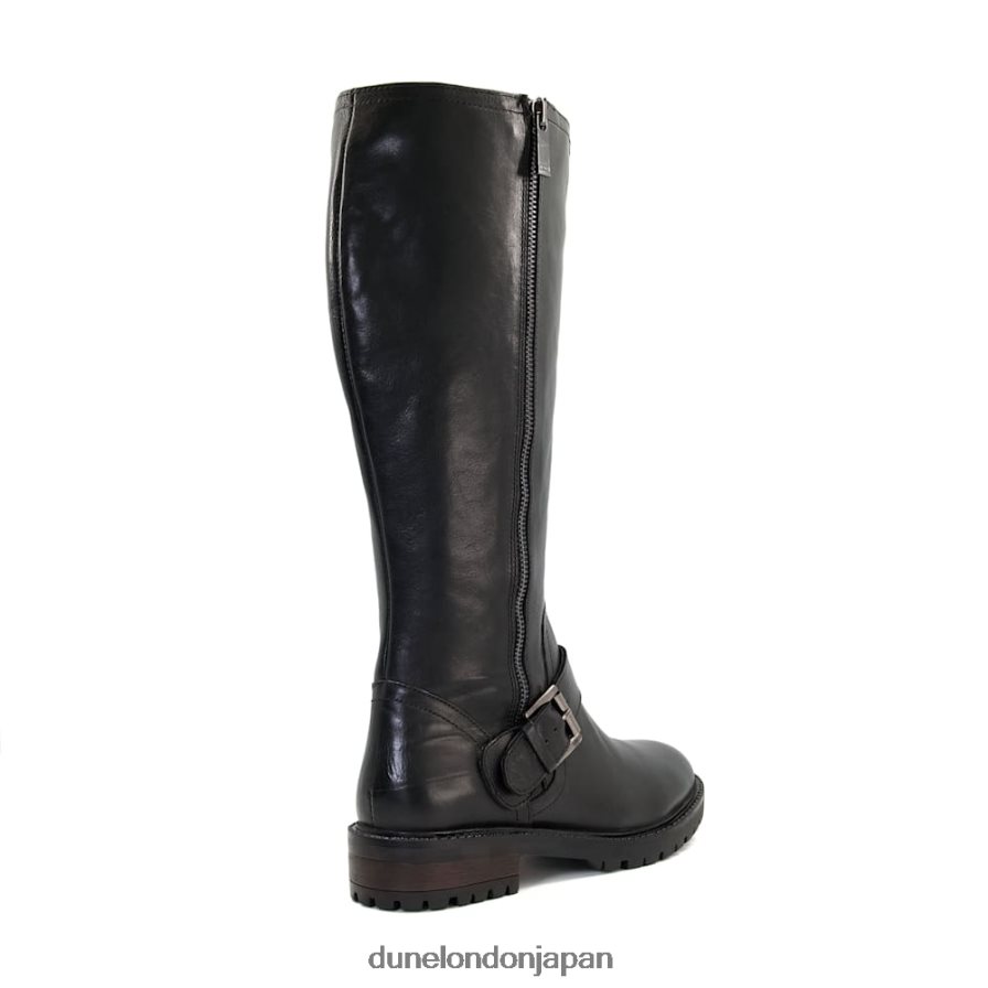 トラファルガー バックルストラップニーハイブーツ 黒 女性 Dune London 4JB82R648