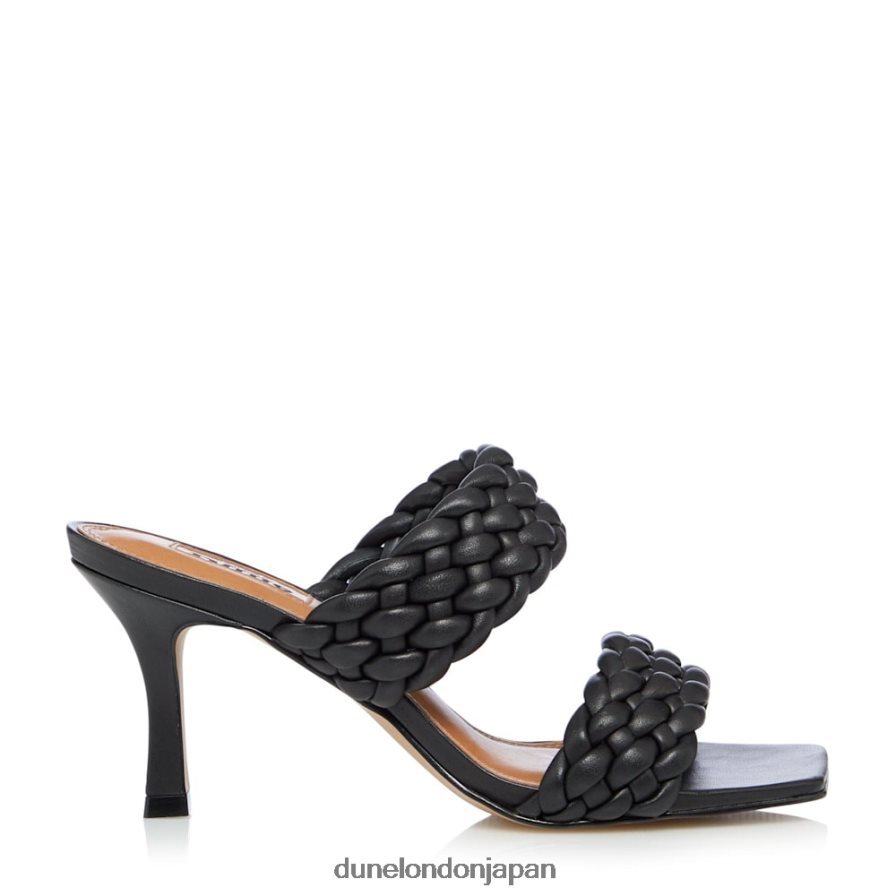 モーリッツ パッド入りウィーブストラップミュール 黒 女性 Dune London 4JB82R649