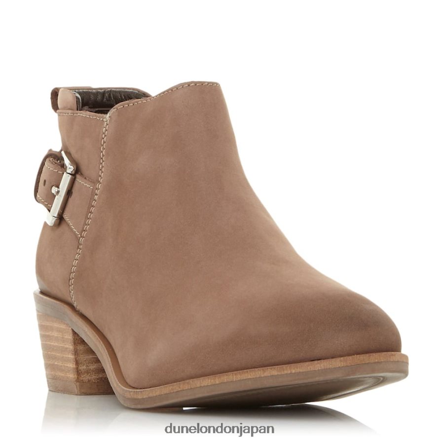 ピエラ バックルトリム スタックヒール アンクルブーツ トープ 女性 Dune London 4JB82R650