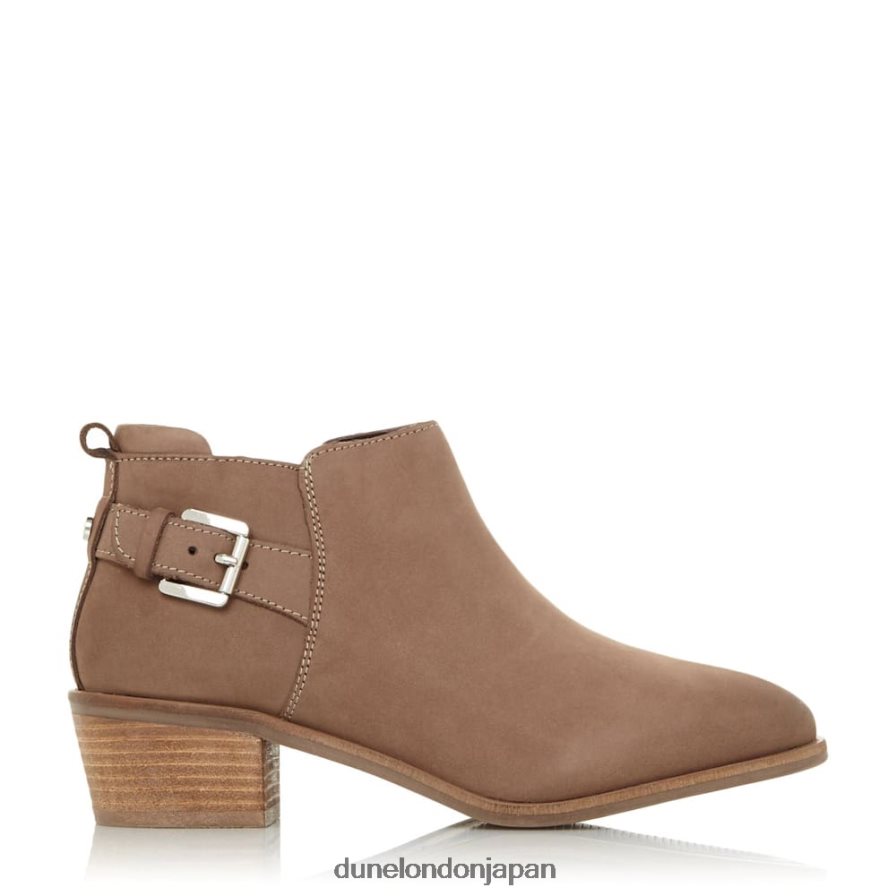 ピエラ バックルトリム スタックヒール アンクルブーツ トープ 女性 Dune London 4JB82R650