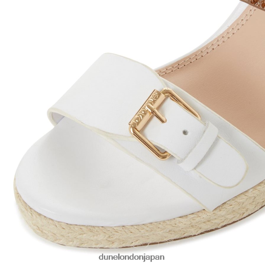 ケンディル レザーウェッジサンダル 白 女性 Dune London 4JB82R651
