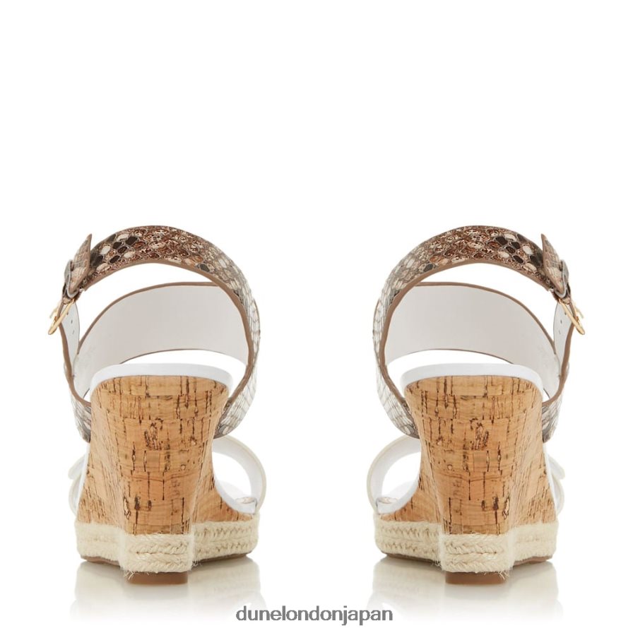 ケンディル レザーウェッジサンダル 白 女性 Dune London 4JB82R651