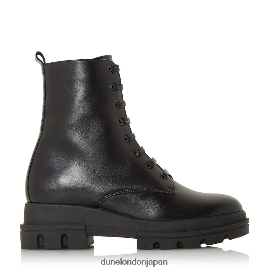 パルケ 分厚いアウトソールのレースアップアンクルブーツ 黒 女性 Dune London 4JB82R652