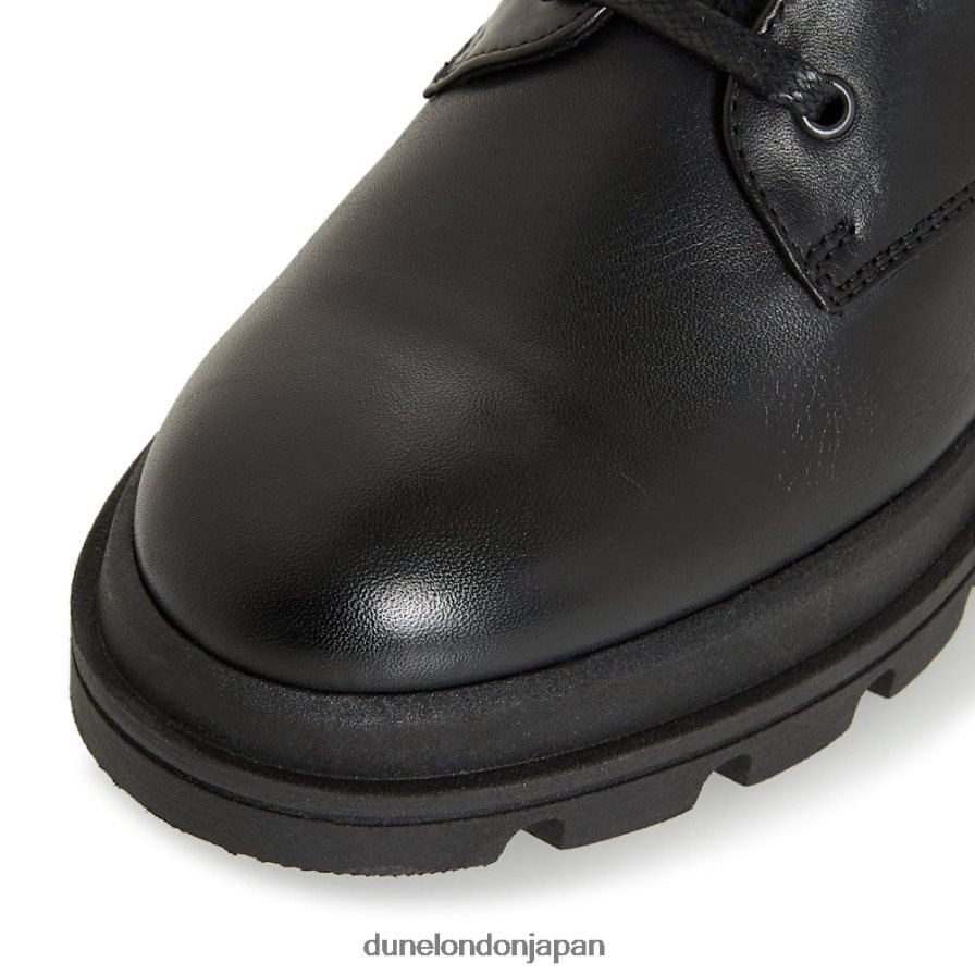 パルケ 分厚いアウトソールのレースアップアンクルブーツ 黒 女性 Dune London 4JB82R652