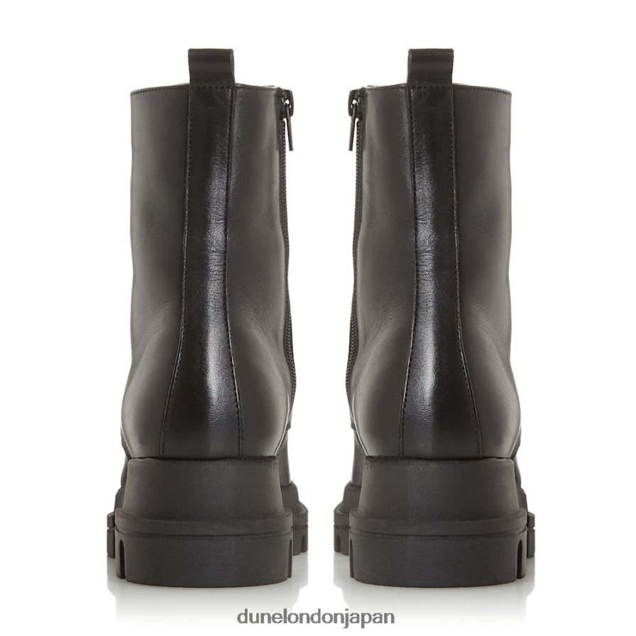 パルケ 分厚いアウトソールのレースアップアンクルブーツ 黒 女性 Dune London 4JB82R652