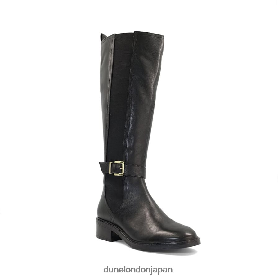 賃借する バックル付きニーハイブーツ 黒 女性 Dune London 4JB82R653