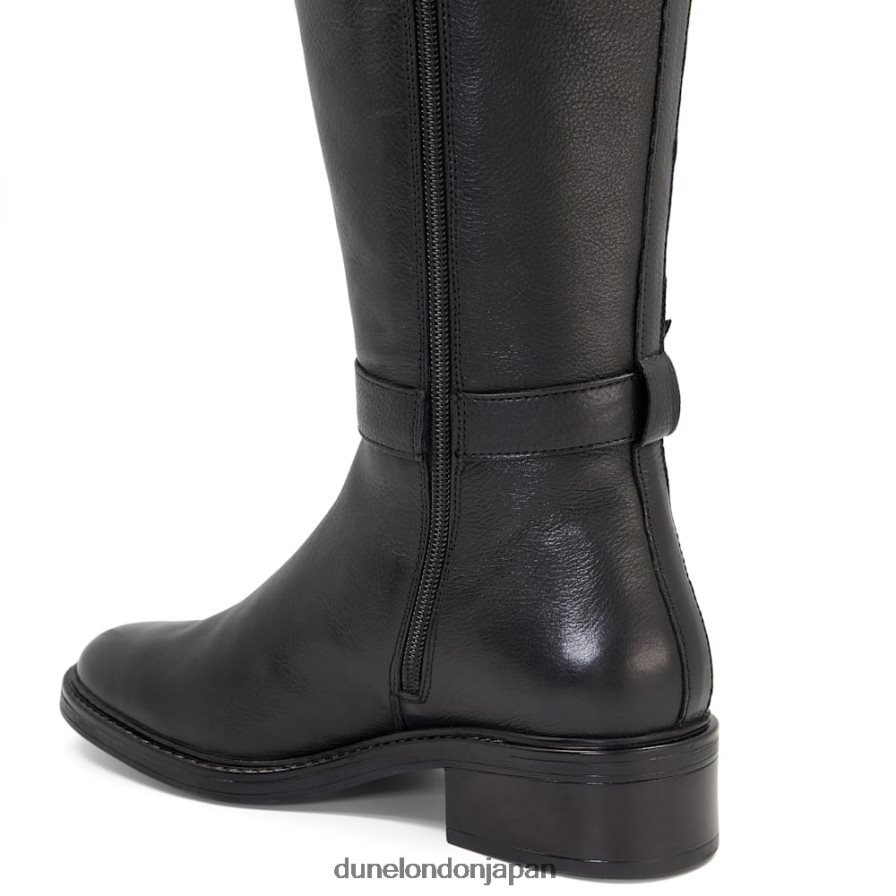 賃借する バックル付きニーハイブーツ 黒 女性 Dune London 4JB82R653