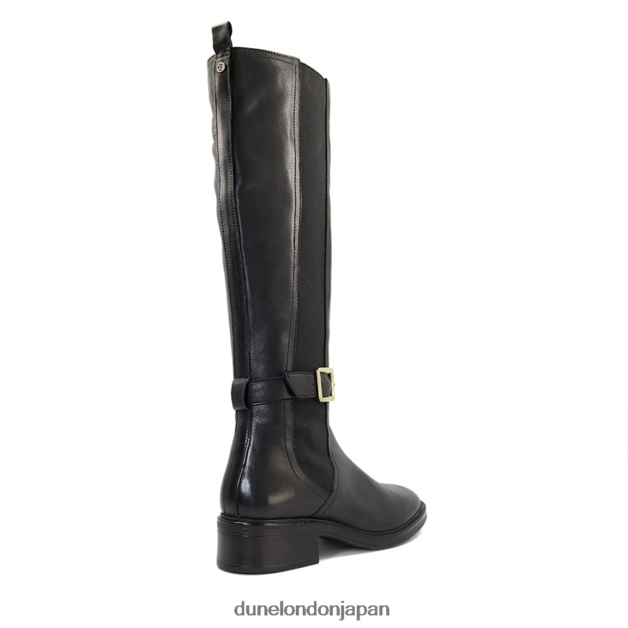 賃借する バックル付きニーハイブーツ 黒 女性 Dune London 4JB82R653