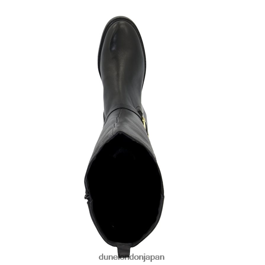 賃借する バックル付きニーハイブーツ 黒 女性 Dune London 4JB82R653