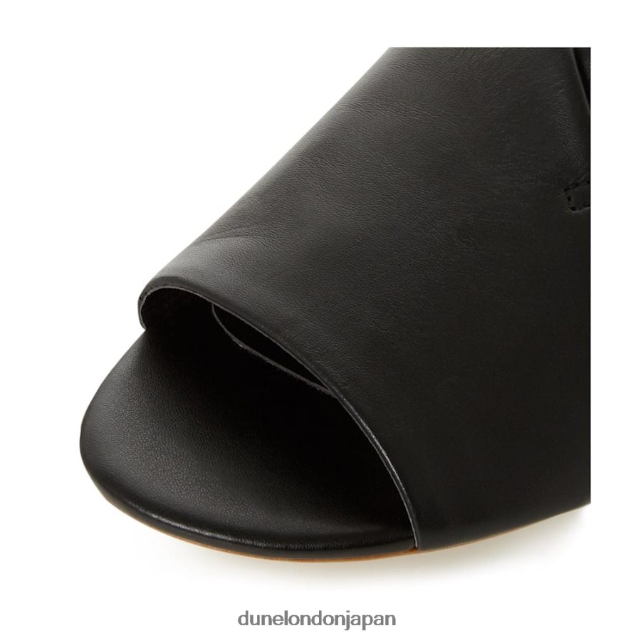 レニア レザーピープトゥサンダル 黒 女性 Dune London 4JB82R656