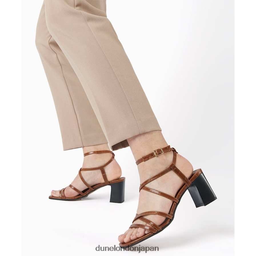 鼓舞する ストラップブロックヒールサンダル 黄褐色 女性 Dune London 4JB82R657