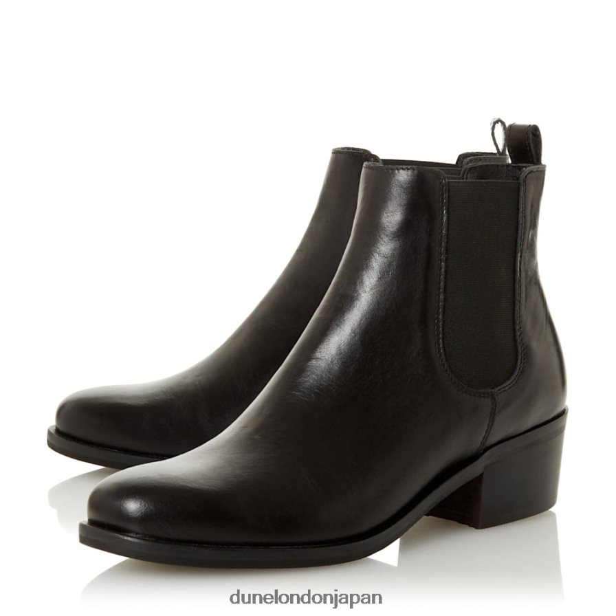 パトロール ローブロックヒール チェルシーブーツ 黒 女性 Dune London 4JB82R659