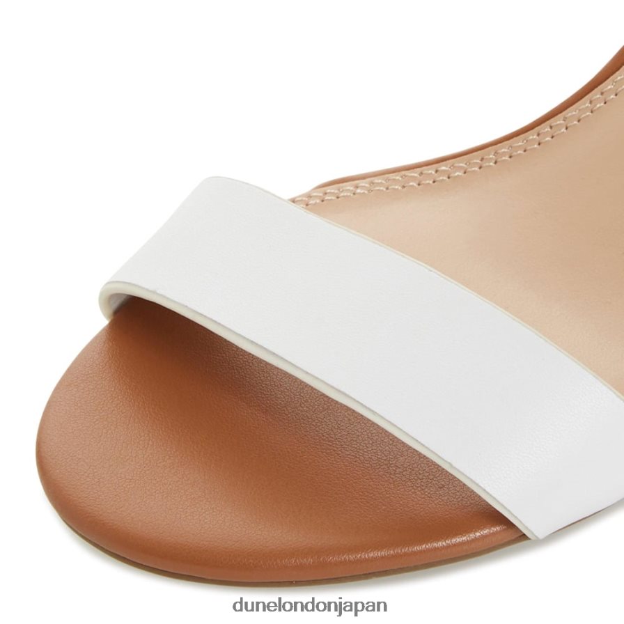 宝石 ブロックヒールサンダル 白 女性 Dune London 4JB82R661