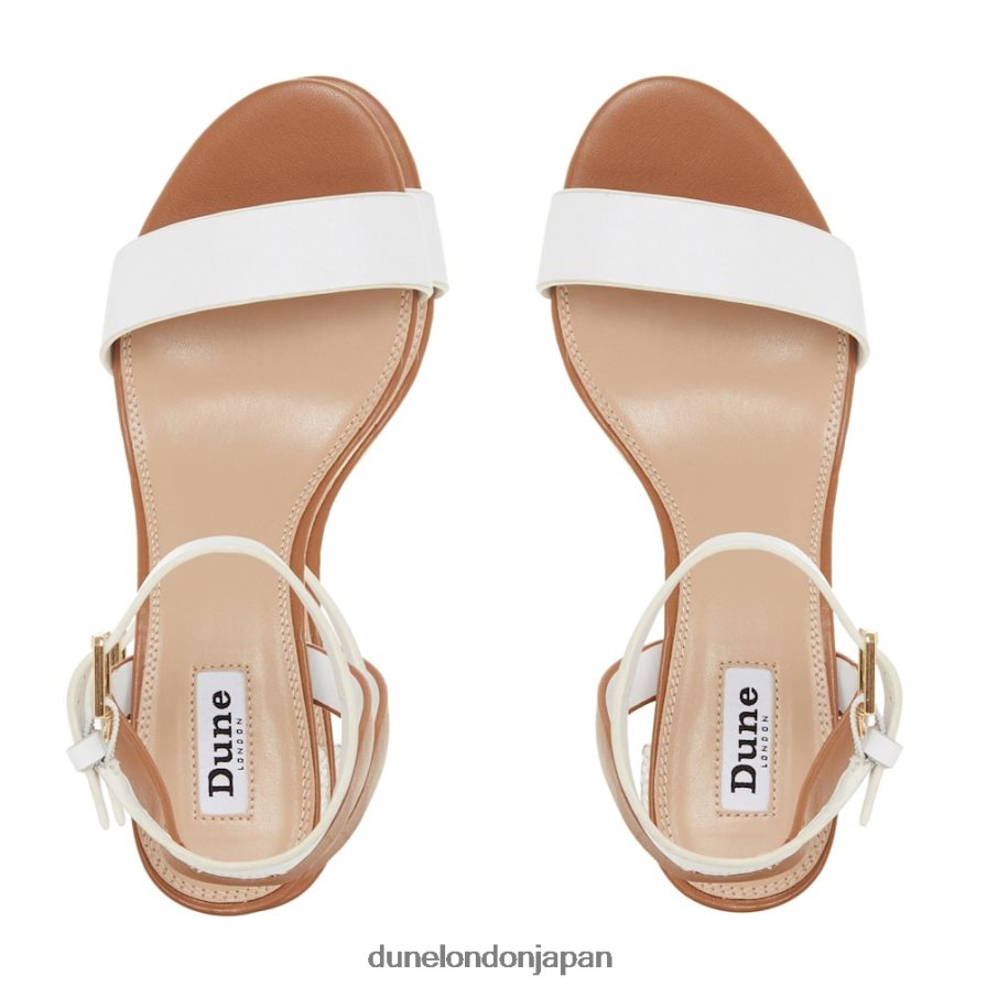 宝石 ブロックヒールサンダル 白 女性 Dune London 4JB82R661