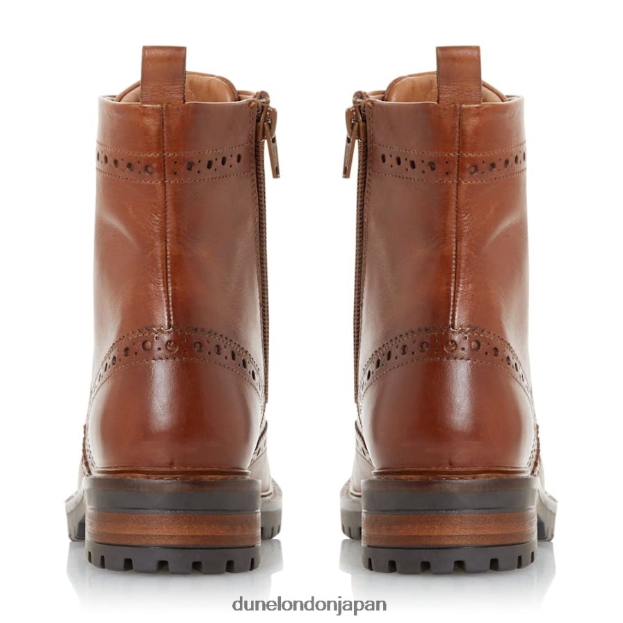純粋に ブローグディテール レースアップ アンクルブーツ 黄褐色 女性 Dune London 4JB82R663