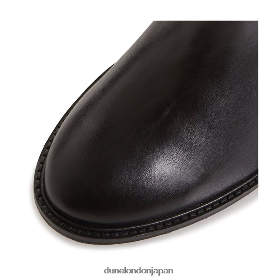 詩的な ワイドフィットローブロックヒールアンクルブーツ 黒 女性 Dune London 4JB82R664