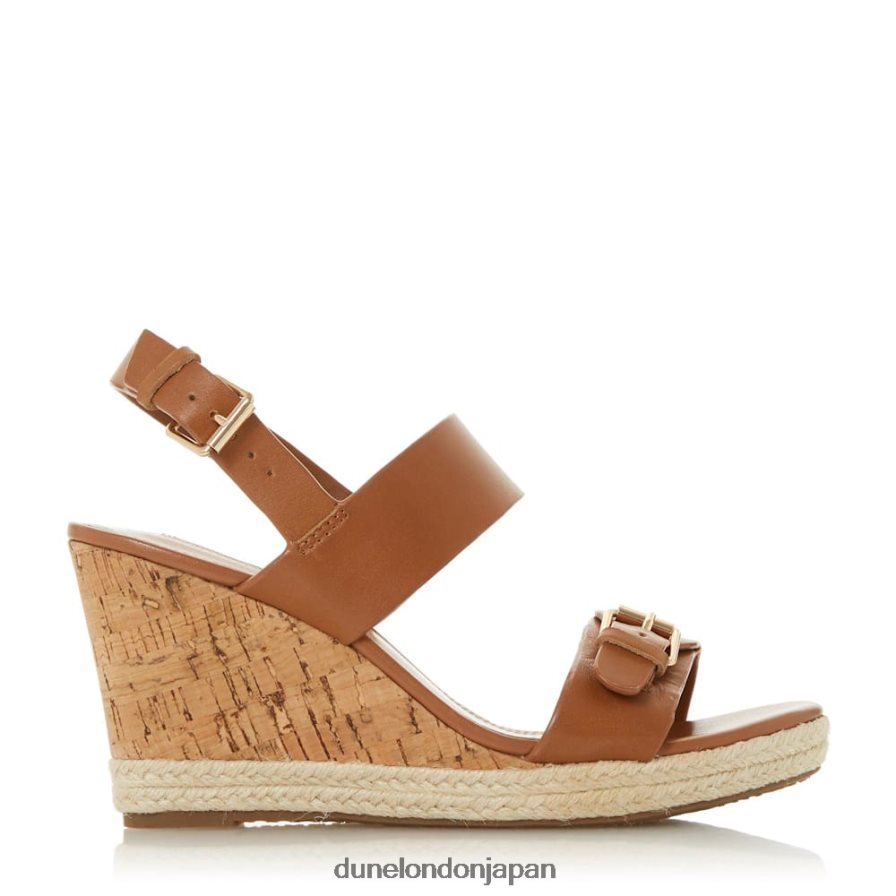 ケンディル レザーウェッジサンダル 黄褐色 女性 Dune London 4JB82R665