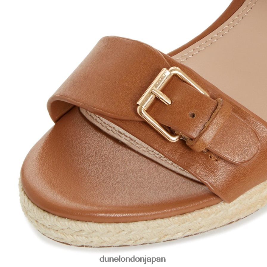 ケンディル レザーウェッジサンダル 黄褐色 女性 Dune London 4JB82R665