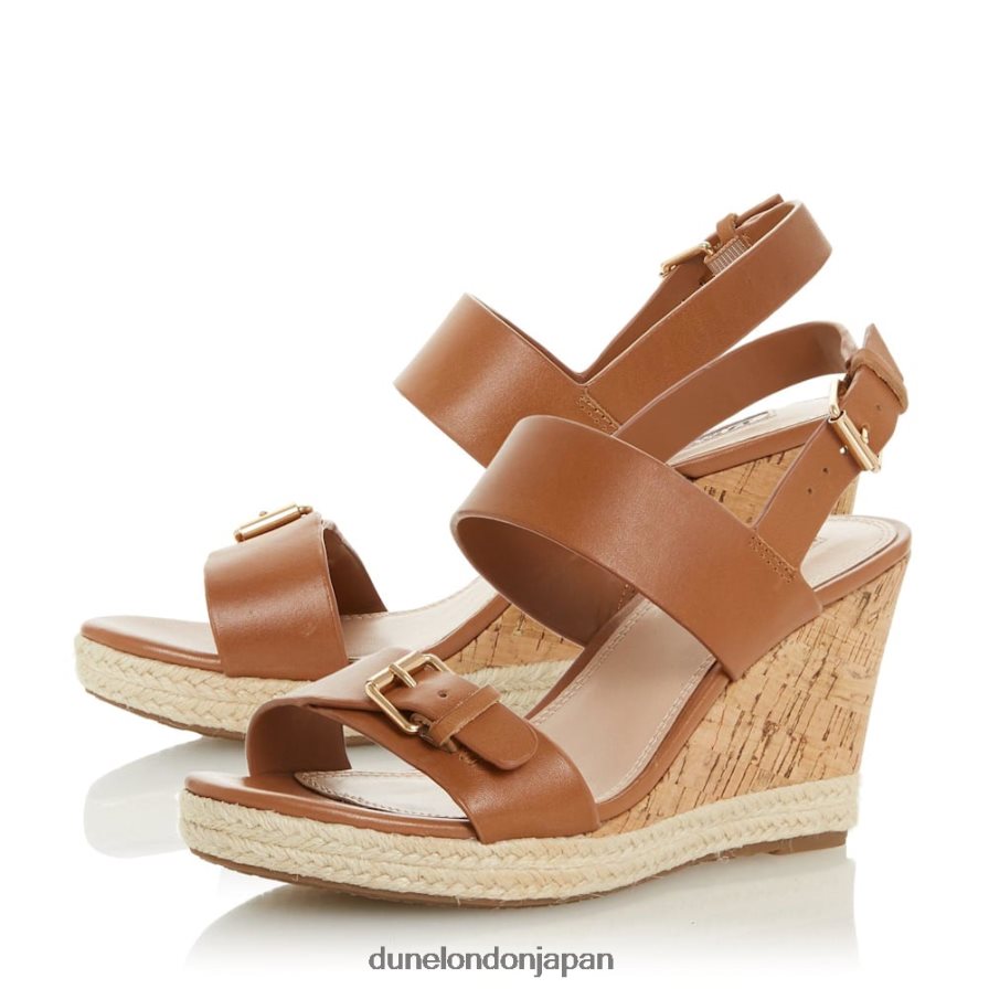 ケンディル レザーウェッジサンダル 黄褐色 女性 Dune London 4JB82R665