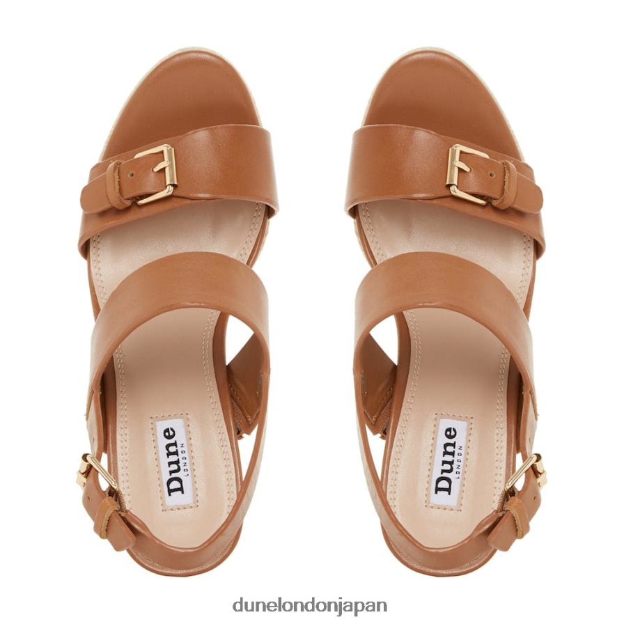 ケンディル レザーウェッジサンダル 黄褐色 女性 Dune London 4JB82R665