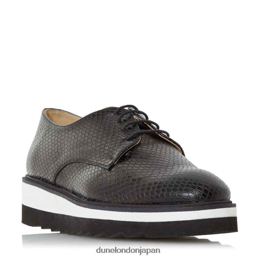 ファリラ レースアッププラットフォームシューズ 黒 女性 Dune London 4JB82R667