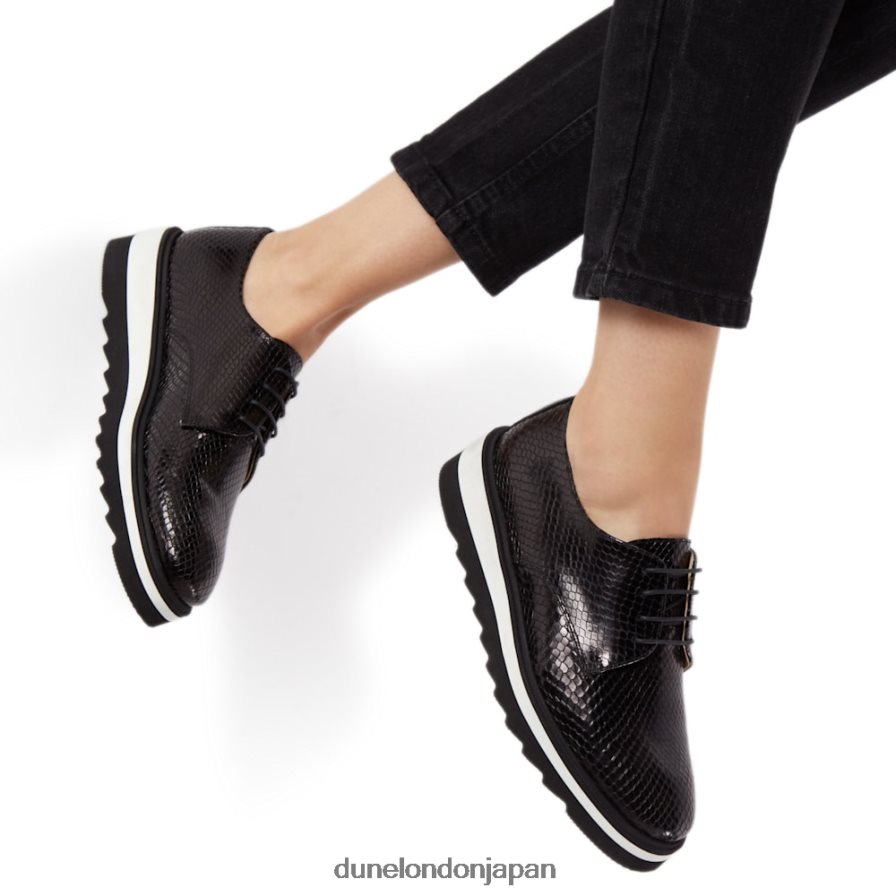 ファリラ レースアッププラットフォームシューズ 黒 女性 Dune London 4JB82R667