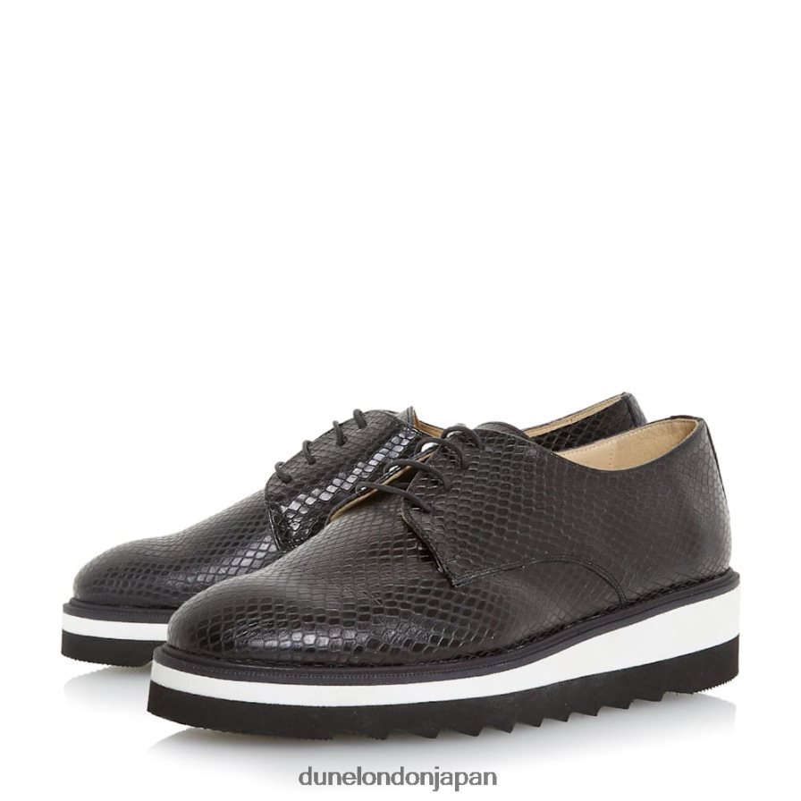 ファリラ レースアッププラットフォームシューズ 黒 女性 Dune London 4JB82R667