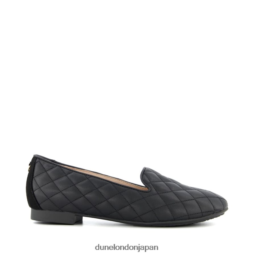ジュヌヴィ キルティングローファー 黒 女性 Dune London 4JB82R669