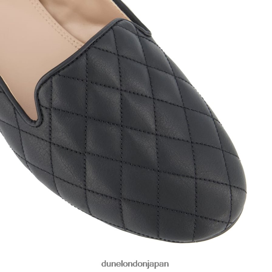 ジュヌヴィ キルティングローファー 黒 女性 Dune London 4JB82R669