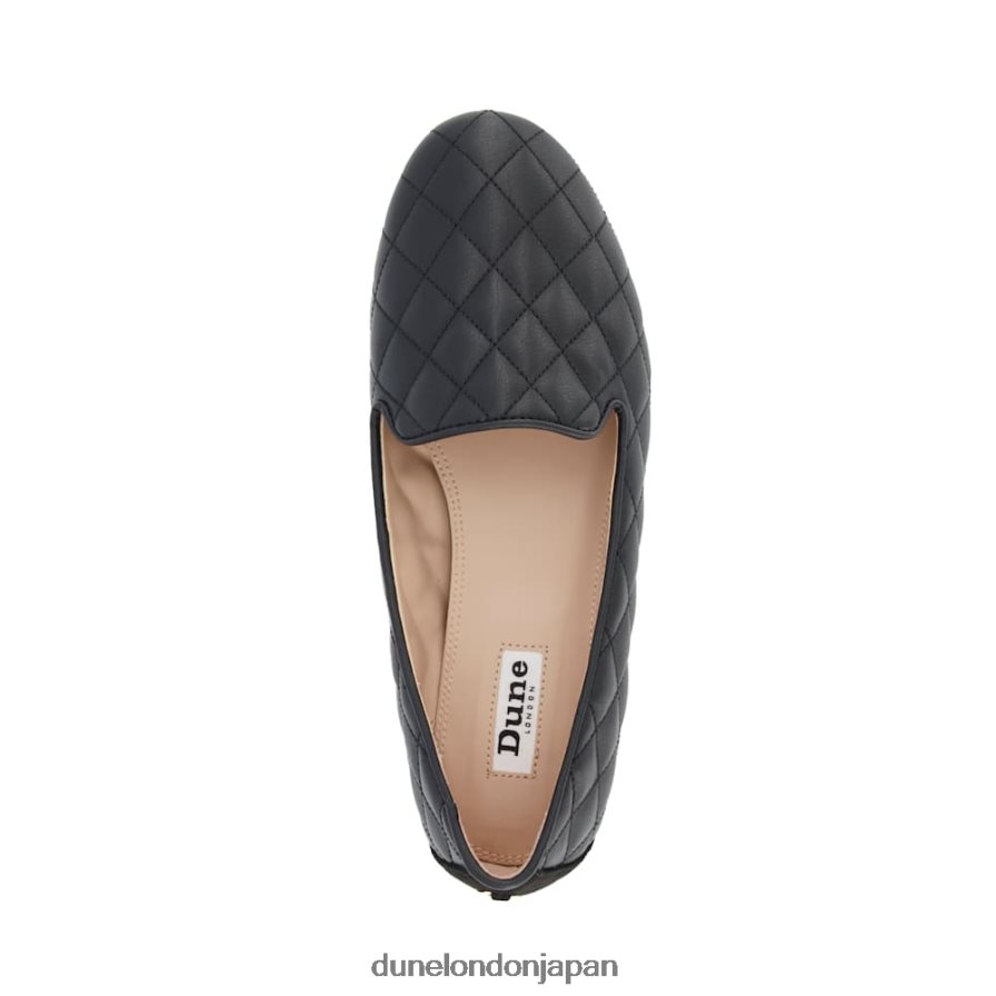 ジュヌヴィ キルティングローファー 黒 女性 Dune London 4JB82R669