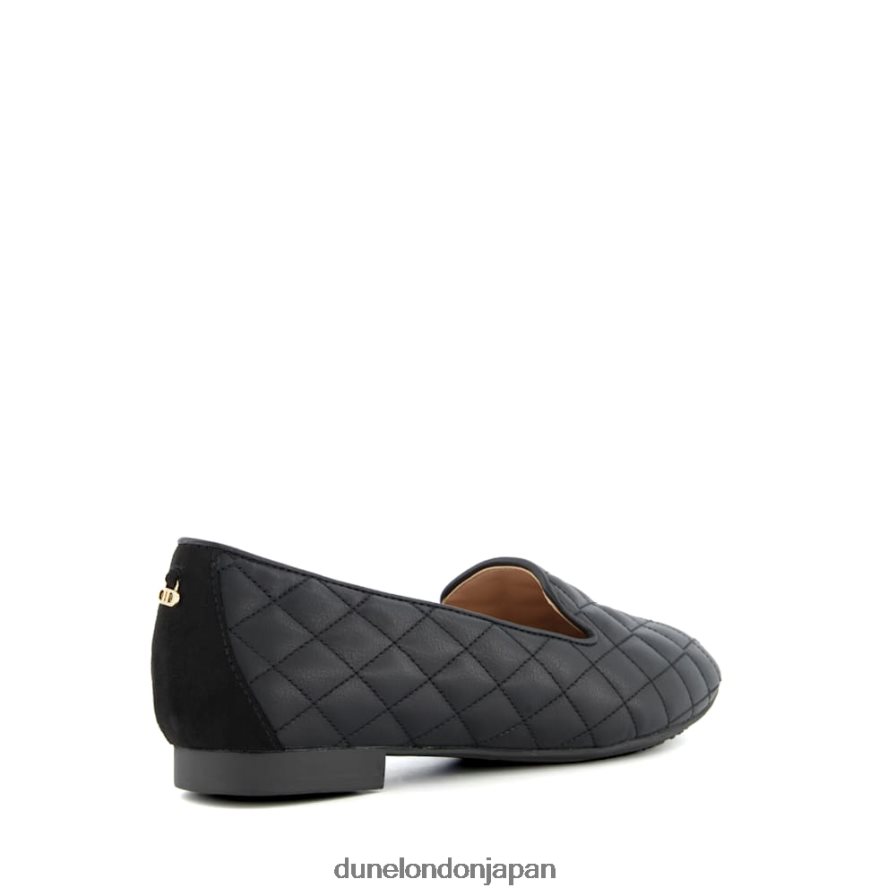 ジュヌヴィ キルティングローファー 黒 女性 Dune London 4JB82R669