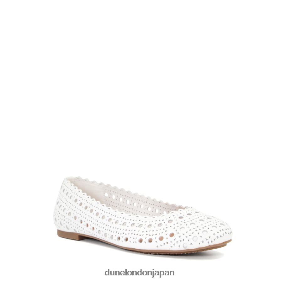 ハローズ レーザーカットディテール バレエシューズ 白 女性 Dune London 4JB82R672