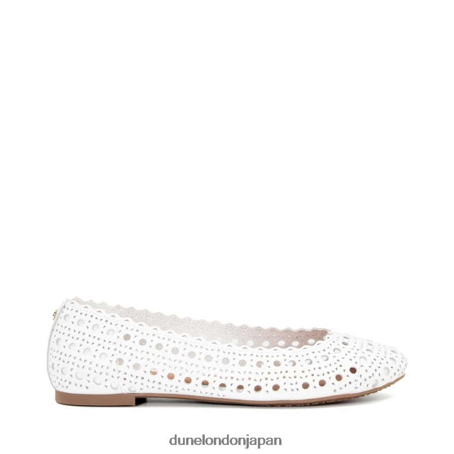 ハローズ レーザーカットディテール バレエシューズ 白 女性 Dune London 4JB82R672